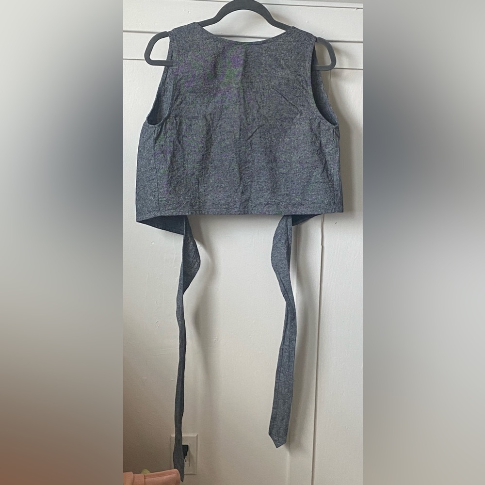 FROND • tie-back sleeveless linen top - small batch indie designer